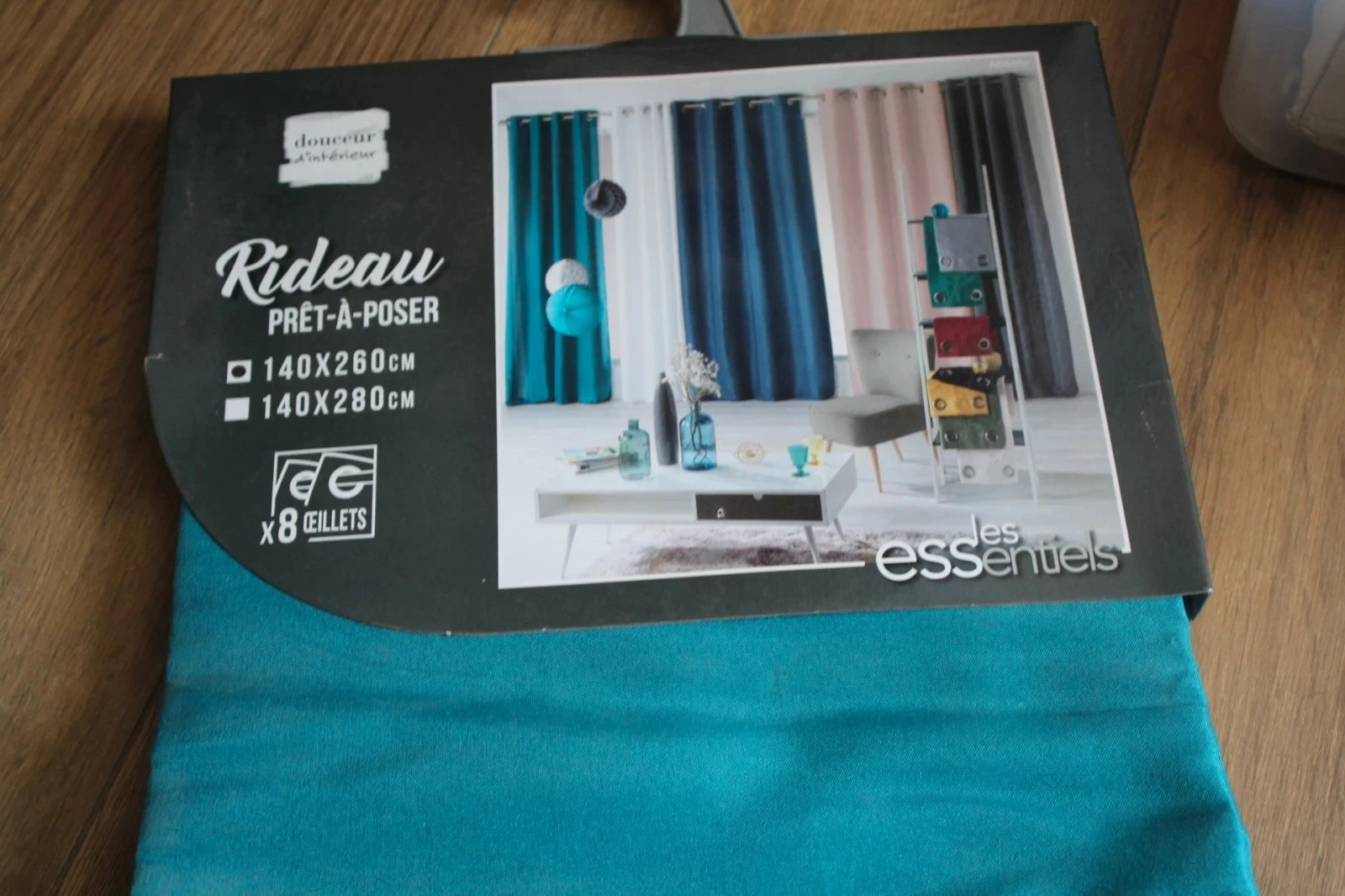 Eyelet curtain "Douceur d'interieur" Teal / Petroleum – photo 2